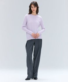 BEIGE， 【洗える】POMPE / ウールカシミヤ配色ラインクルーネックニット