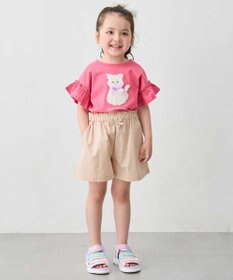 ANY KIDS 【綿100%】ひんやり フリル袖 もしゃもしゃTシャツ