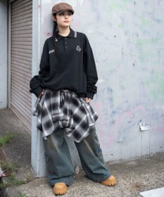 WEGO 【ユニセックス着用ITEM/MLサイズ展開】モチーフロゴポロスウェット