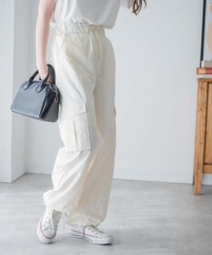 WEGO 【ウエストゴム】ナイロンイージーワイドカーゴパンツ