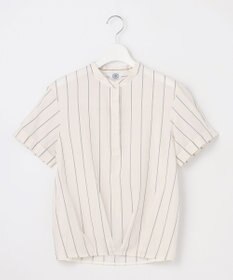 J.PRESS LADIES 【洗える】キュプラローン ストライプ ブラウス