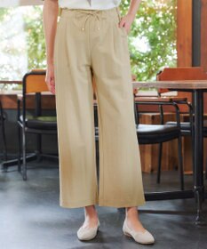Tiaclasse 綿混リンクル加工ワイドパンツ