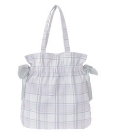 Maison de FLEUR チェックダブルリボントートバッグ