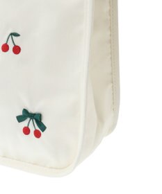 Maison de FLEUR チェリー刺繍パイピングスクエアトートバッグ