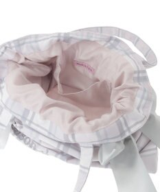 Maison de FLEUR チェックダブルリボントートバッグ