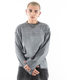 WEGO 【ユニセックス着用ITEM/MLサイズ展開】コールドダイダメージアップリケT（LS）