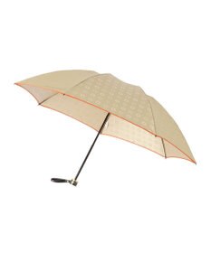 MOONBAT LANVIN en Bleu 折りたたみ傘 ジャカード×パイピング 簡単開閉 大きめ55cm