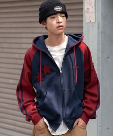 WEGO 【ユニセックス着用ITEM】ラインラグランZIPパーカー