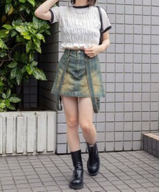 WEGO ヴィンテージウォッシュサス付スカパン