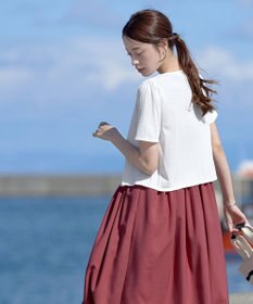 Tiaclasse 【洗える】麻調スクエアネックワンピース