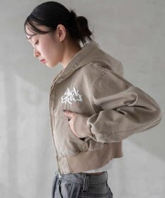 WEGO ヴィンテージウォッシュショートフードブルゾン