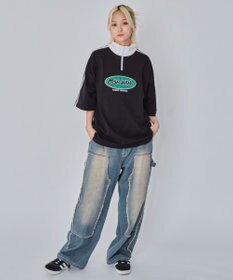 WEGO 【ユニセックス着用ITEM/MLサイズ展開】ヘビーウェイトハーフジップT（SS）