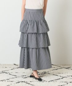 GRACE CONTINENTAL ストライプラッフルスカート