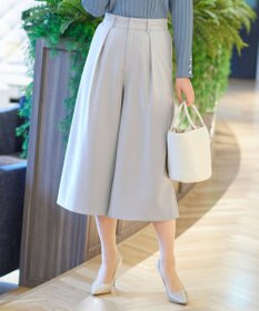 Tiaclasse L 【洗える】涼しく穿けるドライタッチ生地を使用したクロップドワイドパンツ