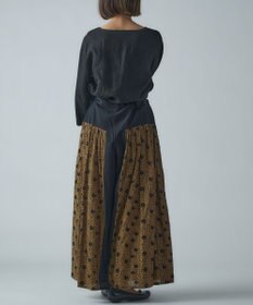 muuc 【手刺繍のような刺繍が美しい】ハイドランジア 切り替えパンツ