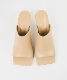 BONTRE 【PRECIEUX JOUET/プレシュウジュエ】ワイドスクエアスカルプチャーヒールミュール/019PJ