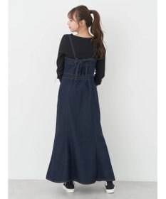 earth music&ecology ボタンキャミデニムワンピース