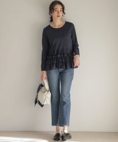 組曲 フリルシャツコンビ ロングTシャツ