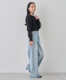 earth music&ecology マジョリカプリーツチュールニットプルオーバー