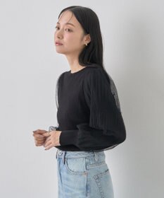 earth music&ecology マジョリカプリーツチュールニットプルオーバー