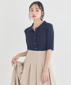 earth music&ecology ミニフリルポロカーディガン