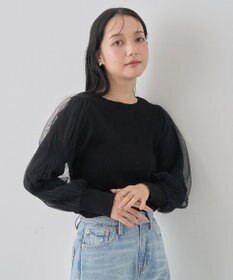 earth music&ecology マジョリカプリーツチュールニットプルオーバー