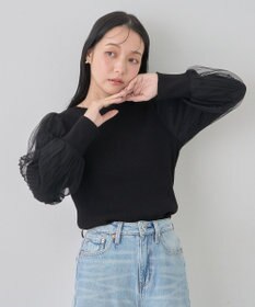 earth music&ecology マジョリカプリーツチュールニットプルオーバー