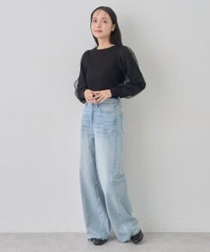 earth music&ecology マジョリカプリーツチュールニットプルオーバー