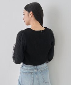 earth music&ecology マジョリカプリーツチュールニットプルオーバー