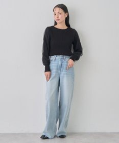 earth music&ecology マジョリカプリーツチュールニットプルオーバー