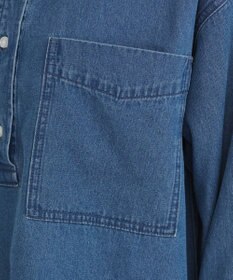 WEGO 【ANGIE VINTAGE】襟が選べる デニム プルオーバー シャツ（バンドカラー/レギュラー）