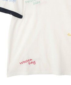 AMERICAN HOLIC ランダムロゴ刺繍リンガーTシャツ
