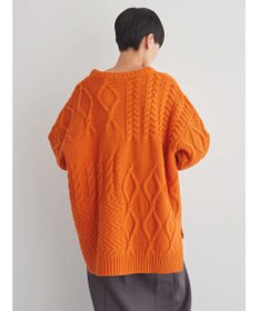 AMERICAN HOLIC パッチワークケーブルニットプルオーバー