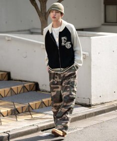 WEGO 【ユニセックス着用ITEM】グラフィックZIPニットブルゾン