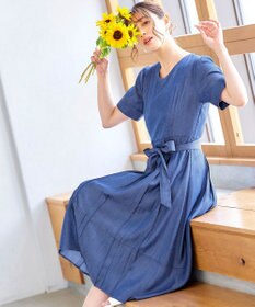 Tiaclasse デニムフレアワンピース