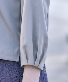 Tiaclasse L 【ダブルストレッチ】【洗える】タックパフ袖ブラウス