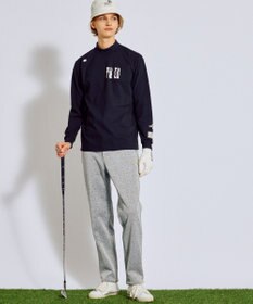 PW CIRCULUS 【裏起毛であたたか】【MEN】WAVY LOGO  裏起毛ロングスリーブモックネックT ゴルフ