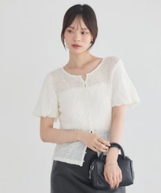 earth music&ecology カットシャーリングバルーンスリーブプルオーバー