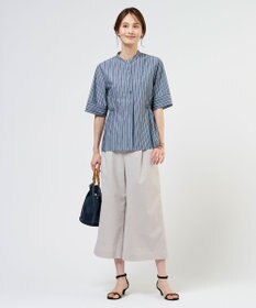 J.PRESS LADIES 【人気素材】セルロースリネンストレッチ クロップド パンツ