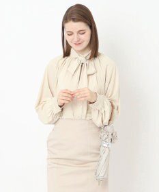 MOONBAT ランバン オン ブルー 晴雨兼用日傘 折りたたみ傘 ドビー×フリル 遮光 遮熱 UV