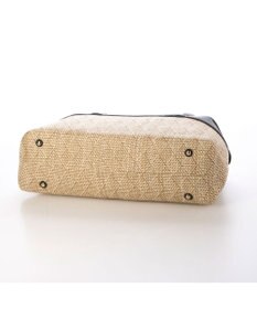 UNBILLION ペルケ perche / 雑材風×牛革付属横長ボストン