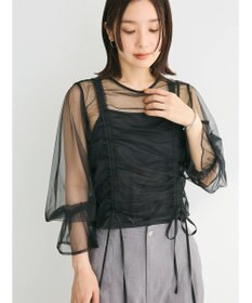 Green Parks ・ＥＬＥＮＣＡＲＥ　ＤＵＥ　チュールギャザーブラウス