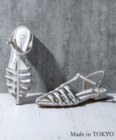 Dominic3 バイカラー Tストラップサンダル