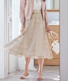 ANY SIS L レーシーチェック スカート