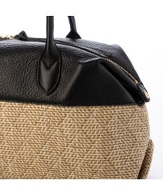 UNBILLION ペルケ perche / 雑材風×牛革付属横長ボストン