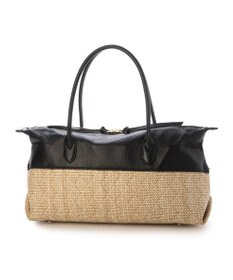 UNBILLION ペルケ perche / 雑材風×牛革付属横長ボストン