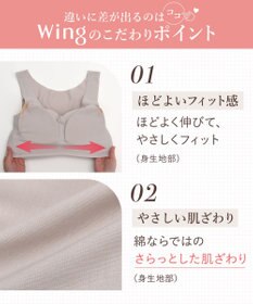 Wing ノンワイヤーブラ 【綿の贅沢】 綿混素材 ラクなのにきれい ハーフトップ KB1031 ウイング／ワコール