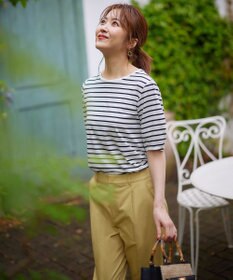 ANY SIS 【汗ジミ防止・UVケア】アーモンドスリーブ カットソー