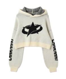 WEGO スタージャガードニットプルパーカー