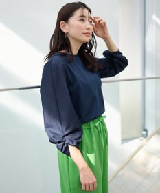 ANY 【洗濯機可/UVケア/アンチピリング】布帛ねじり袖コンビプルオーバー